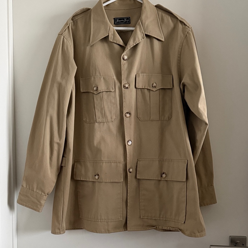 Hampton House Vintage shirt jacket shacket size XL oversized tan